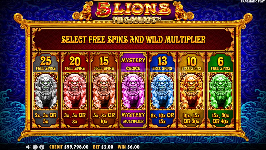 Game Slot 5 Lions Megaways